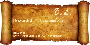 Buzeskó Ladomér névjegykártya